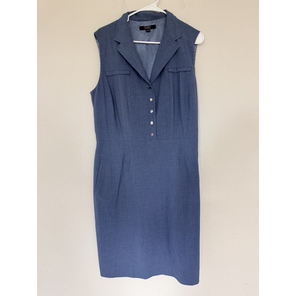 Alex Marie Women’s Sleeveless Button Front Dress Size 16 Academia Preppy Twee